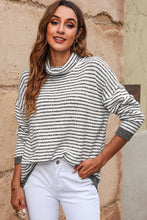 Load image into Gallery viewer, Striped Drop Shoulder Turtleneck Sweater
