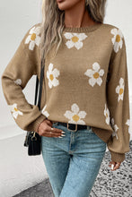 Load image into Gallery viewer, Floral Dropped Shoulder Sweater