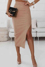 Load image into Gallery viewer, High Waist Slit Midi Skirt