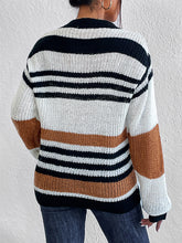 Load image into Gallery viewer, Striped Round Neck Sweater