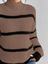 Load image into Gallery viewer, Striped Mock Neck Sweater