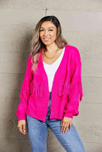 Load image into Gallery viewer, Double Take Fringe Trim Open Front Cardigan