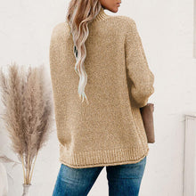 Load image into Gallery viewer, Mock Neck Dropped Shoulder Long Sleeve Sweater