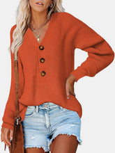 Load image into Gallery viewer, Half Button Long Sleeve Knit Top