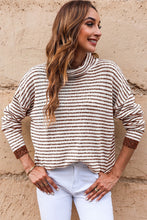 Load image into Gallery viewer, Striped Drop Shoulder Turtleneck Sweater