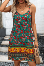Load image into Gallery viewer, Printed Spaghetti Strap V-Neck Dress