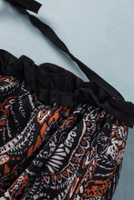 Load image into Gallery viewer, Printed Buttoned Balloon Sleeve Cropped Blouse