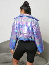Load image into Gallery viewer, Gradient Zip-Up Collared Puffer Jacket