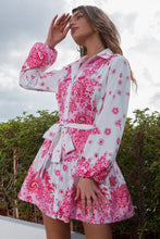 Load image into Gallery viewer, Floral  Waist Shirt Dress