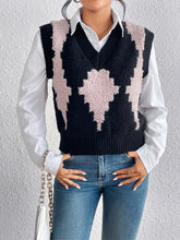 Load image into Gallery viewer, Contrast V-Neck Sweater Vest