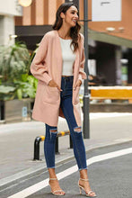 Load image into Gallery viewer, Double Take Drop Shoulder Ribbed Trim Open Front Cardigan