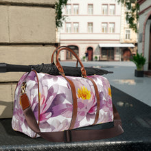 Load image into Gallery viewer, Gray Flower Design Waterproof Travel Bag