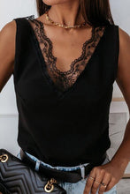 Load image into Gallery viewer, Lace Detail V-Neck Tank