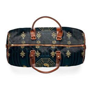 Blue and Gold Design Waterproof Travel Bag