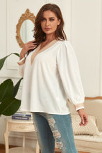 Load image into Gallery viewer, Plus Size V-Neck Puff Sleeve Blouse