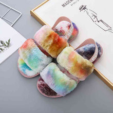 Load image into Gallery viewer, Faux Fur Open Toe Slippers