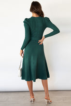 Load image into Gallery viewer, Round Neck Long Sleeve Tie Waist Sweater Dress