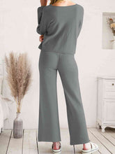 Load image into Gallery viewer, Long Sleeve Lounge Top and Drawstring Pants Set