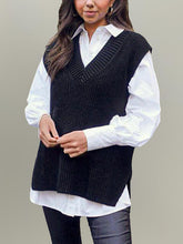 Load image into Gallery viewer, V-Neck Slit Sweater Vest