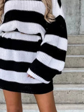 Load image into Gallery viewer, Striped Turtleneck Sweater Dress
