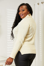 Load image into Gallery viewer, Heimish Full Size Long Sleeve Turtleneck Sweater with Side Slit