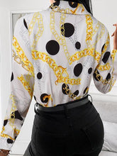 Load image into Gallery viewer, Printed Collared Neck Long Sleeve Shirt