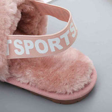 Load image into Gallery viewer, Faux Fur Open Toe Slippers