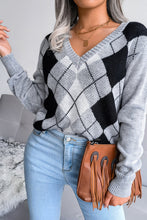 Load image into Gallery viewer, Geometric V-Neck Sweater