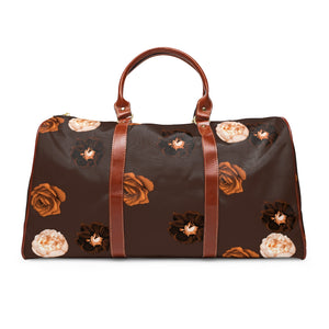 Brown Roses Waterproof Travel Bag