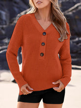 Load image into Gallery viewer, Half Button Long Sleeve Knit Top