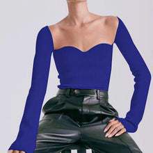 Load image into Gallery viewer, Sweetheart Neck Long Sleeve Knit Top