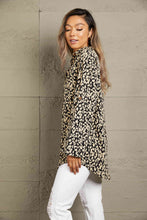 Load image into Gallery viewer, Double Take Leopard Roll-Tap Sleeve Shirt