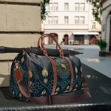 Load image into Gallery viewer, Blue and Gold Design Waterproof Travel Bag