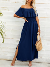 Load image into Gallery viewer, Off-Shoulder Slit Maxi Dress