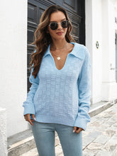 Load image into Gallery viewer, Johnny Collar Dropped Shoulder Sweater