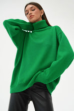 Load image into Gallery viewer, Turtle Neck Dropped Shoulder Sweater