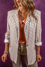 Load image into Gallery viewer, Plaid Lapel Collar Blazer