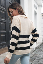 Load image into Gallery viewer, Striped Johnny Collar Sweater