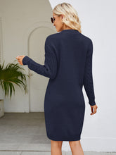 Load image into Gallery viewer, Cable-Knit V-Neck Mini Sweater Dress