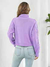 Load image into Gallery viewer, Turtleneck Dropped Shoulder Sweater