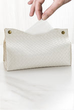 Load image into Gallery viewer, Woven Vegan Leather Tissue Box Cover