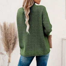 Load image into Gallery viewer, Mock Neck Dropped Shoulder Long Sleeve Sweater