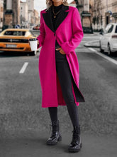 Load image into Gallery viewer, Collared Neck Buttoned Longline Coat