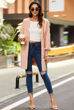 Load image into Gallery viewer, Double Take Drop Shoulder Ribbed Trim Open Front Cardigan