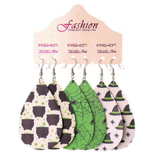 Load image into Gallery viewer, Halloween PU Teardrop Earrings Set
