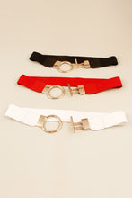 Load image into Gallery viewer, Circle Shape Buckle Zinc Alloy Buckle PU Leather Belt