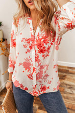 Load image into Gallery viewer, Floral Notched Long Sleeve Blouse