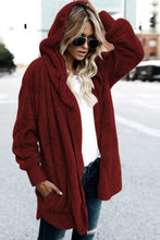 Load image into Gallery viewer, Teddy Hooded Jacket with Pockets