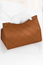 Load image into Gallery viewer, Woven Vegan Leather Tissue Box Cover