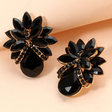 Load image into Gallery viewer, Flower Shape Glass Stone Stud Earrings